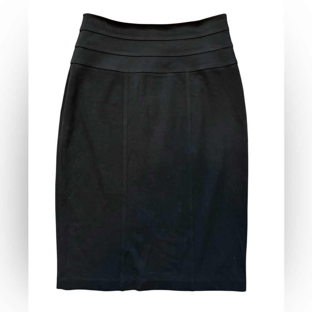 CAbi Black High-Waist Paneled Pencil Skirt